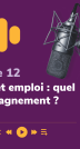 Pochette du podcast, un micro à droite puis le titre Episode 12 Sénior et emploi : quel accompagnement ?